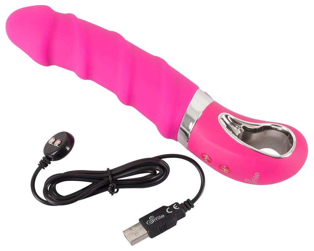 Klassischer Vibrator 12 Funktionen – wiederaufladbar, mit Wärmefunktion, rosa | Sweet Smile
