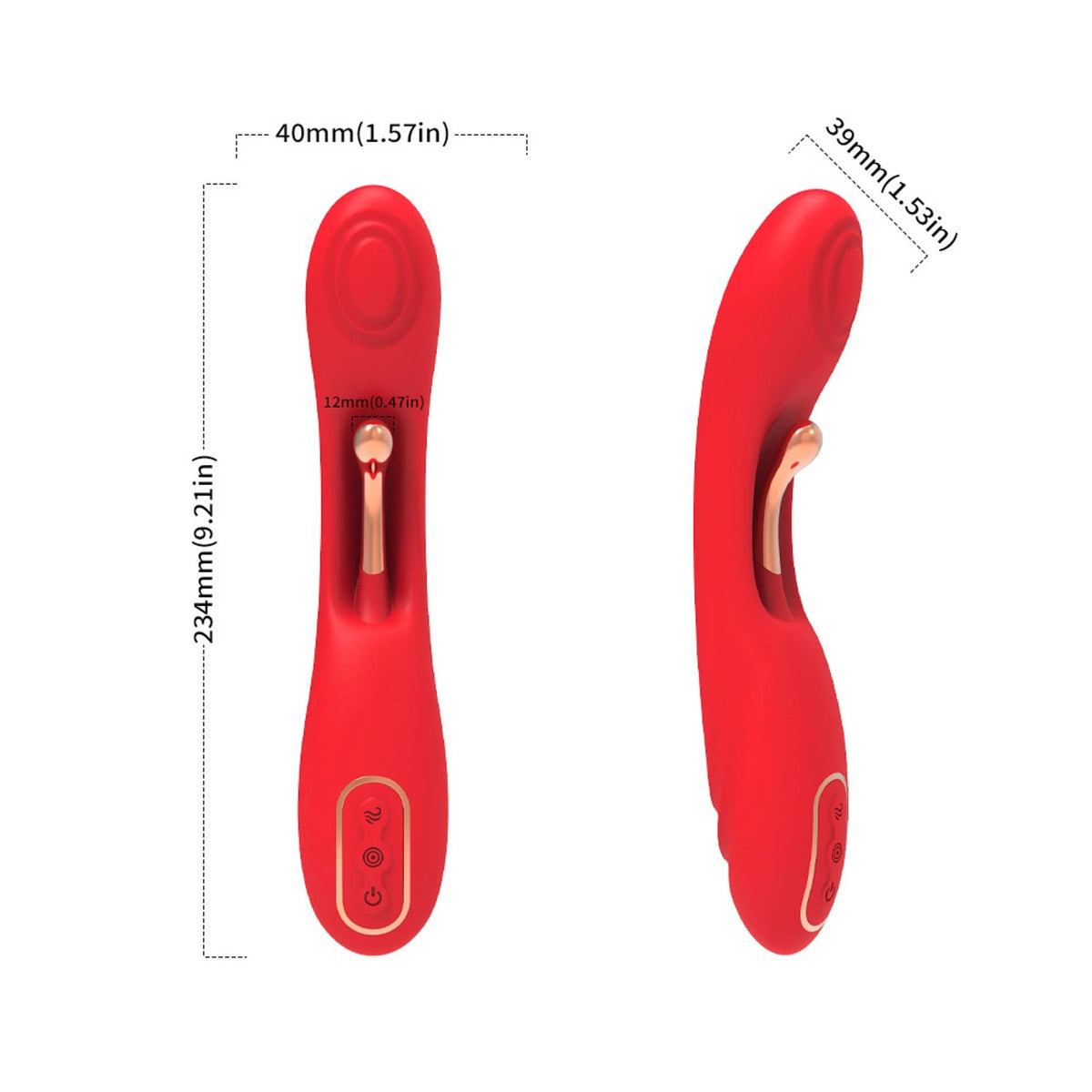 Rabbit-Vibrator Fishhook point 9 Funktionen – wiederaufladbar, doppelt, rot | Favorites