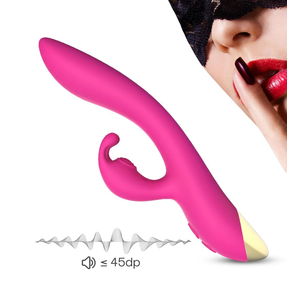 Rabbit vibrator Bonnie 9 functions – rechargeable, fuchsia | Favorites
