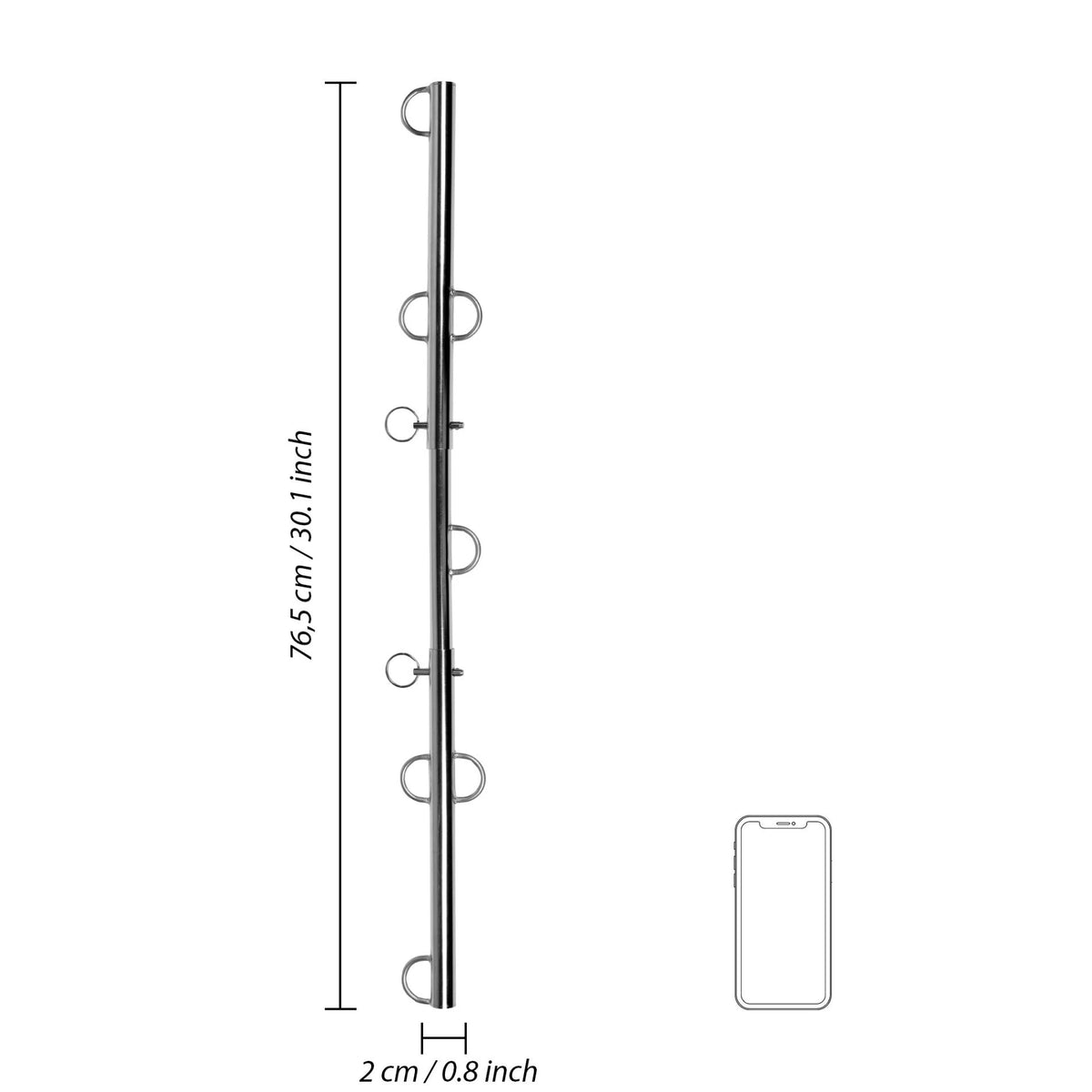Costrizione bondage Spreader Bar with Multiple Hooks – argento | Ouch!