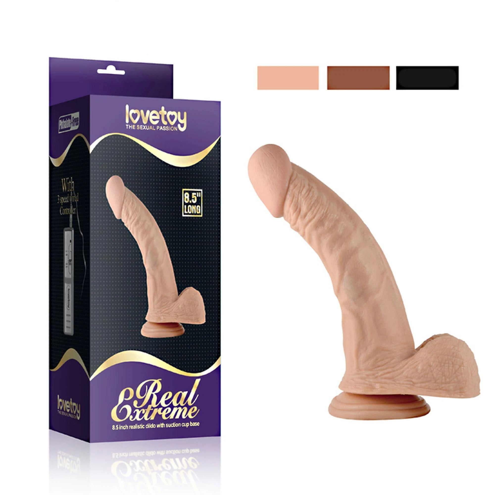 8.5″ Real Extreme Vibrating Dildo Flesh