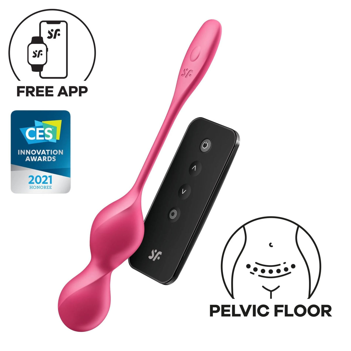 Palline vaginali Birds 2 Connect – controllo da app, ricaricabile, rosa | Satisfyer
