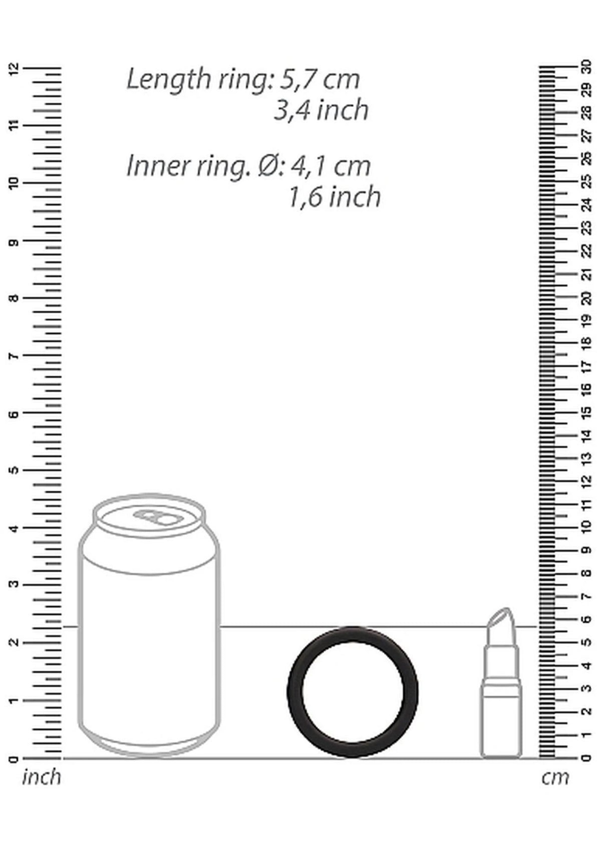 Anello fallico Round – nero SHT394BLK | Shots Toys