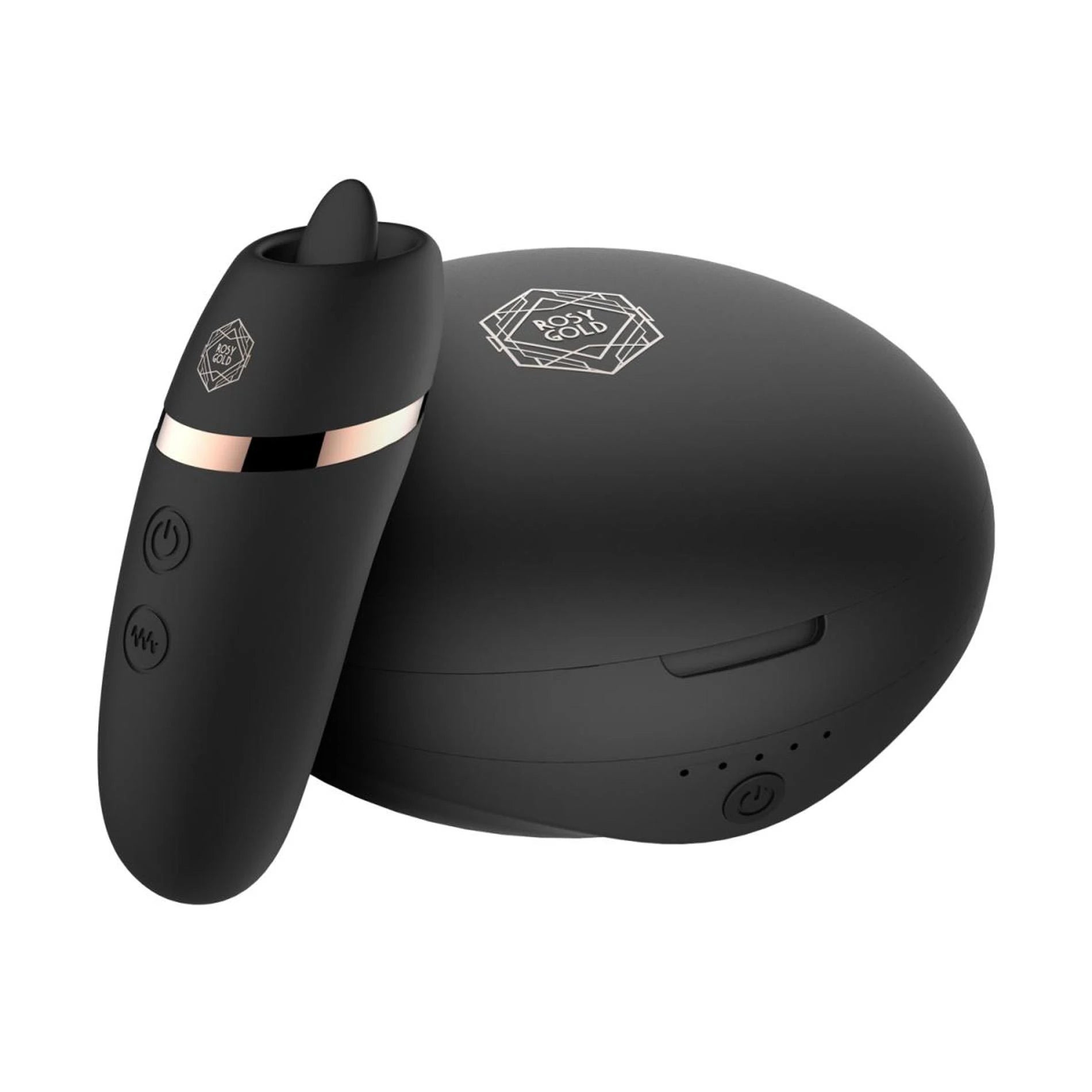 Rosy Gold – Licking Stimulator with Luxury Charging Case – Black