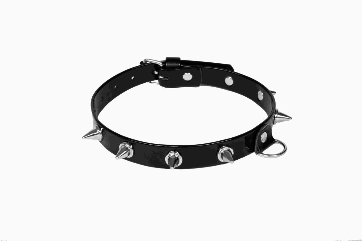 Costrizione bondage Whips lakier kolcami – wetlook