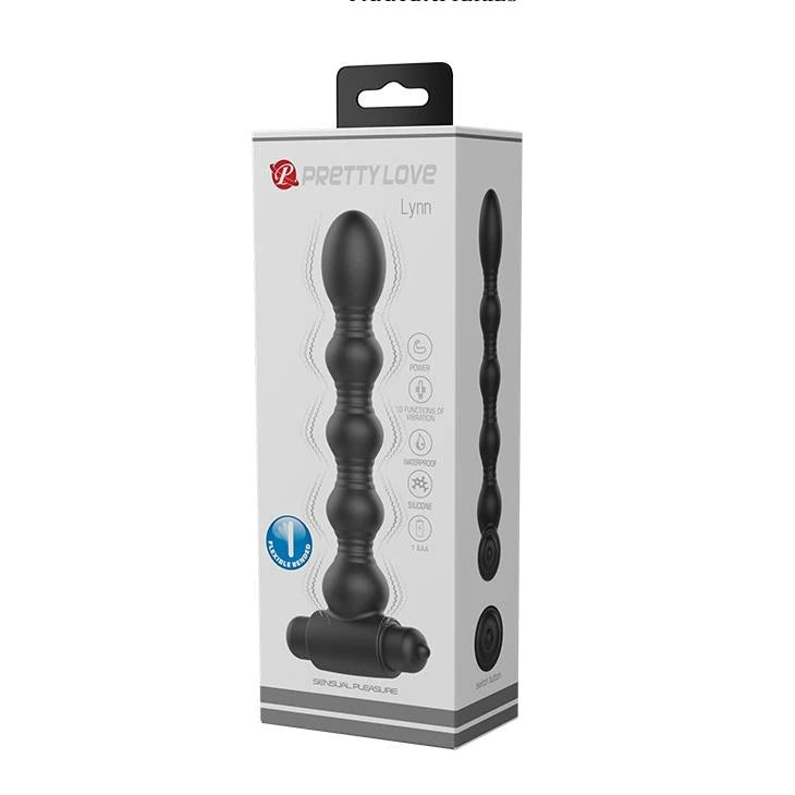 Plug anale Lynn 10 funzioni – vibrante, nero | Pretty Love