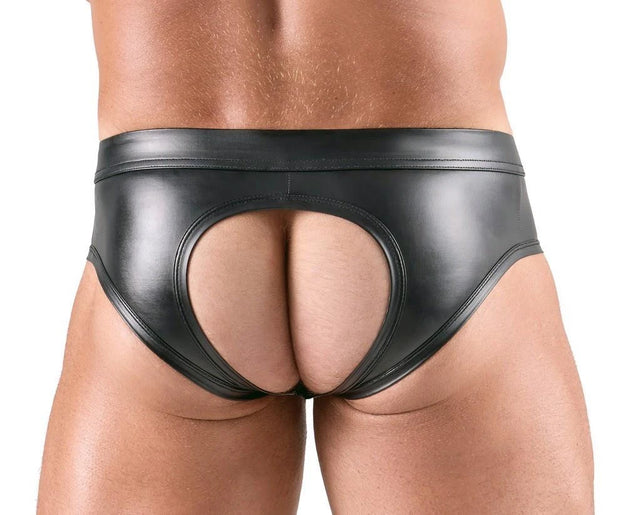 Men's briefs – zip, with cut-outs, black | Svenjoyment