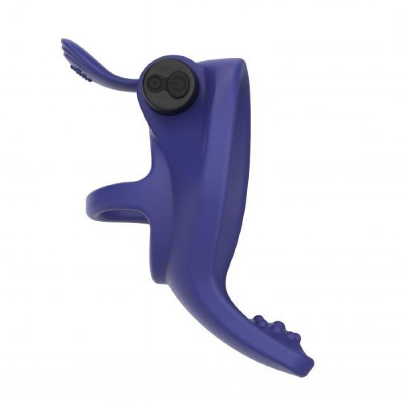 Anello fallico Gladiator 10 funzioni – ricaricabile, vibrante, blu