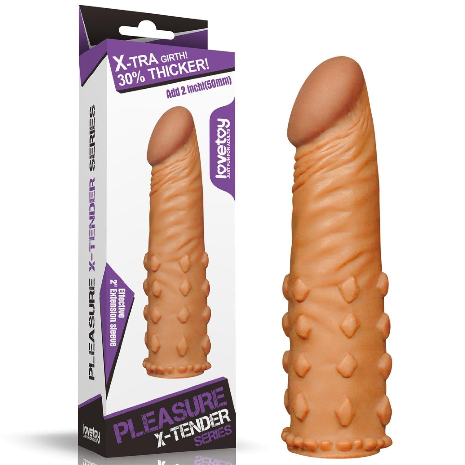 Ajouter le prolongateur de pénis Pleasure X Tender 2" marron