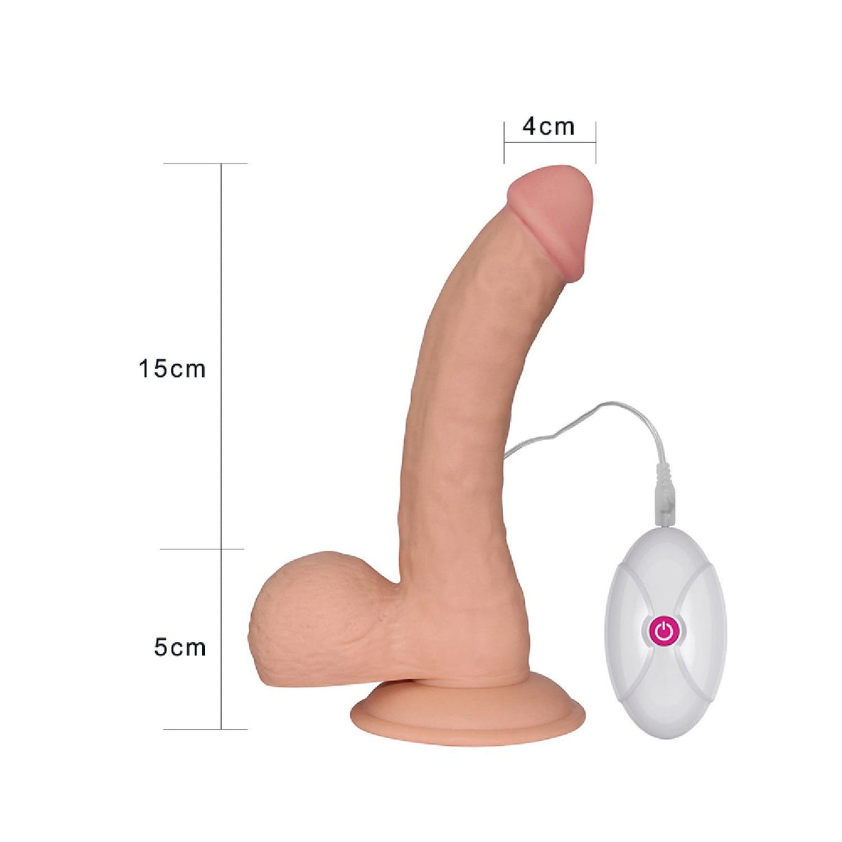 Realisztikus vibrátor 8.8″ Dude 10 sebesség – tapadókorongos, testszínű 20 cm | Lovetoy