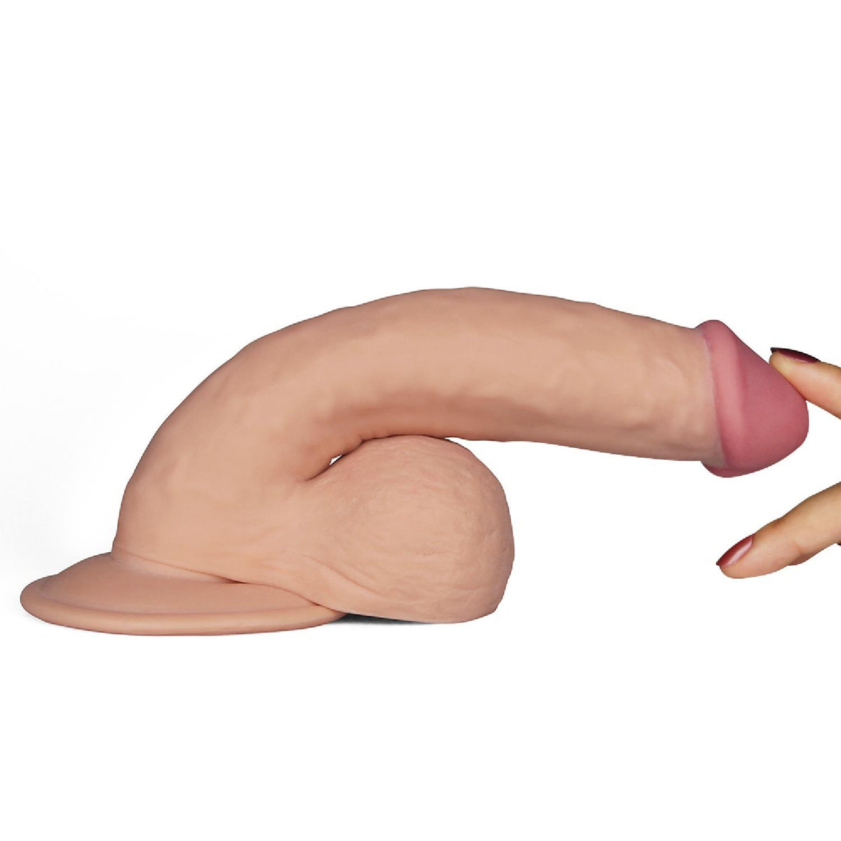 Realisztikus vibrátor 8.8″ Dude 10 sebesség – tapadókorongos, testszínű 20 cm | Lovetoy
