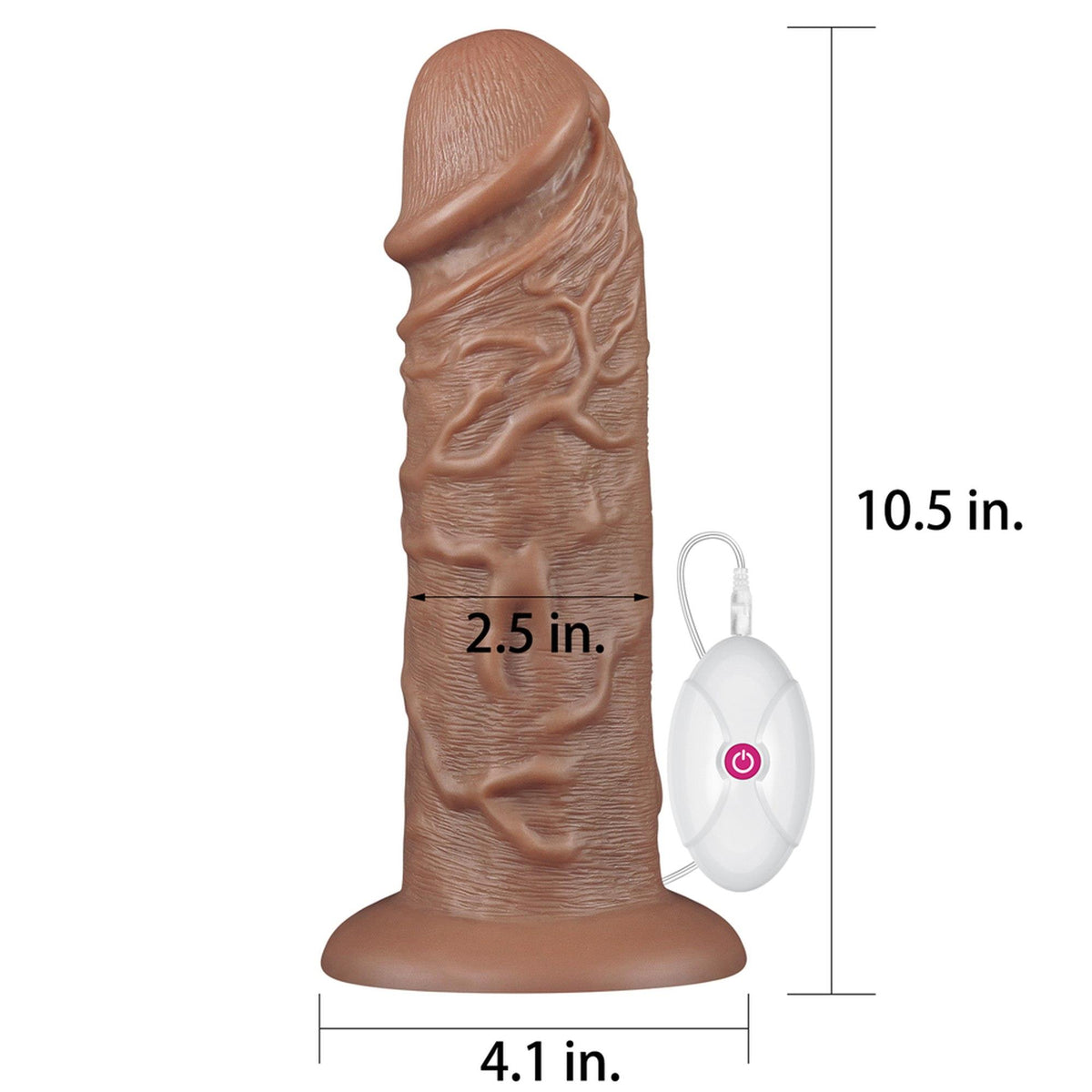 Realistic vibrator Chubby 2 speeds – remote control, with suction cup, nude | Lovetoy