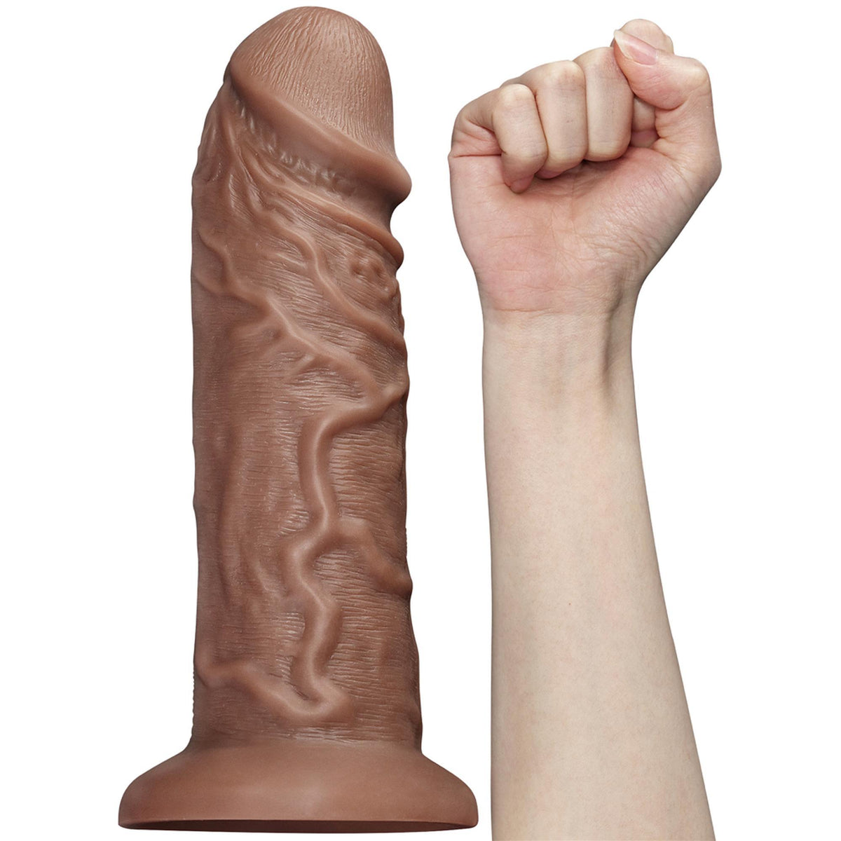Realistic vibrator Chubby 2 speeds – remote control, with suction cup, nude | Lovetoy