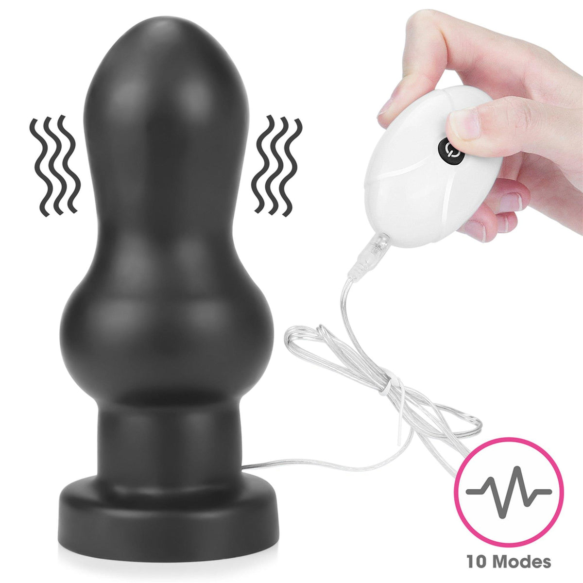 Butt plug 7″ King Sized Rammer 3 speeds – vibrating, remote control, black | Lovetoy