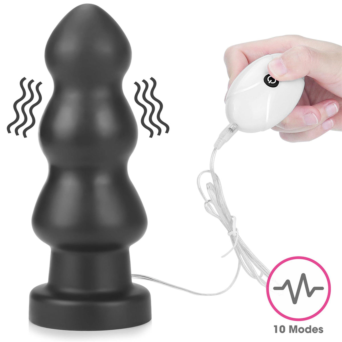 Anál dugó 7.8″ King Sized Rigger 3 sebesség – vibrációs, fekete | Lovetoy