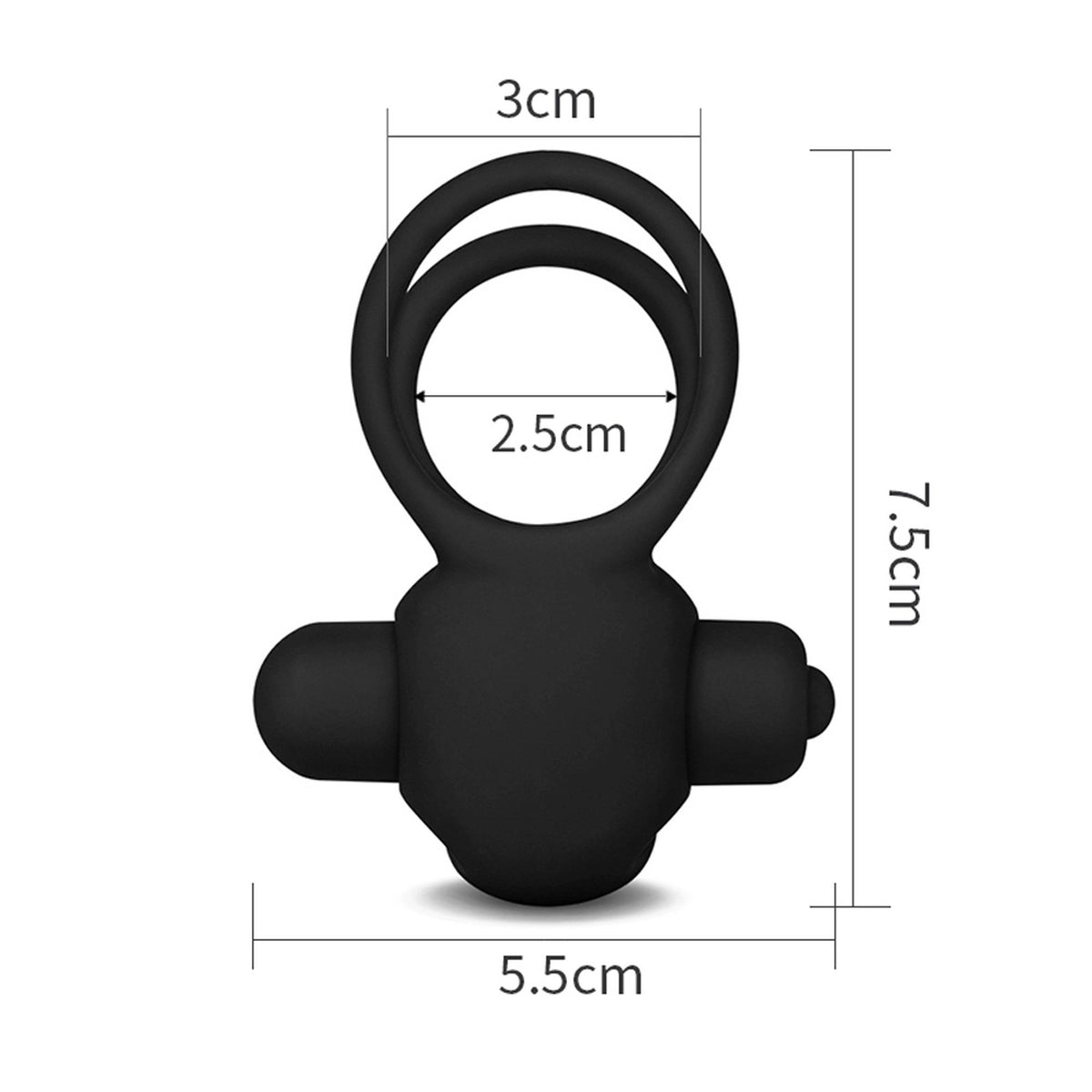 Anillo para el pene Duo – vibrador, negro | Lovetoy