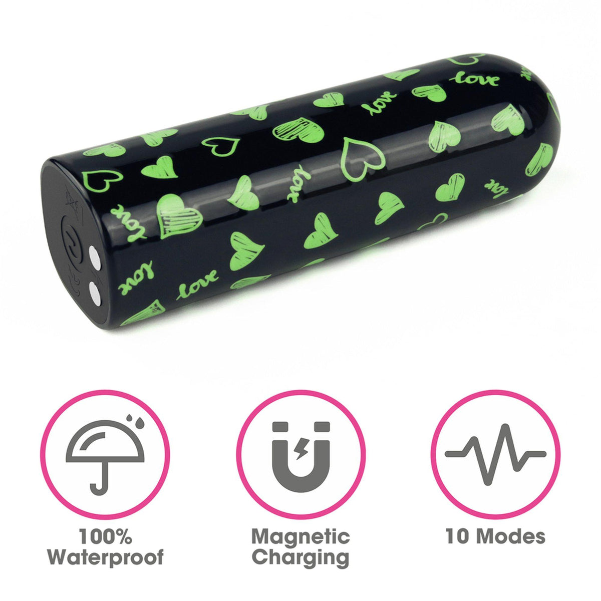 Mini vibromasseur Heart 8.5 cm – rechargeable, phosphorescent | Lovetoy