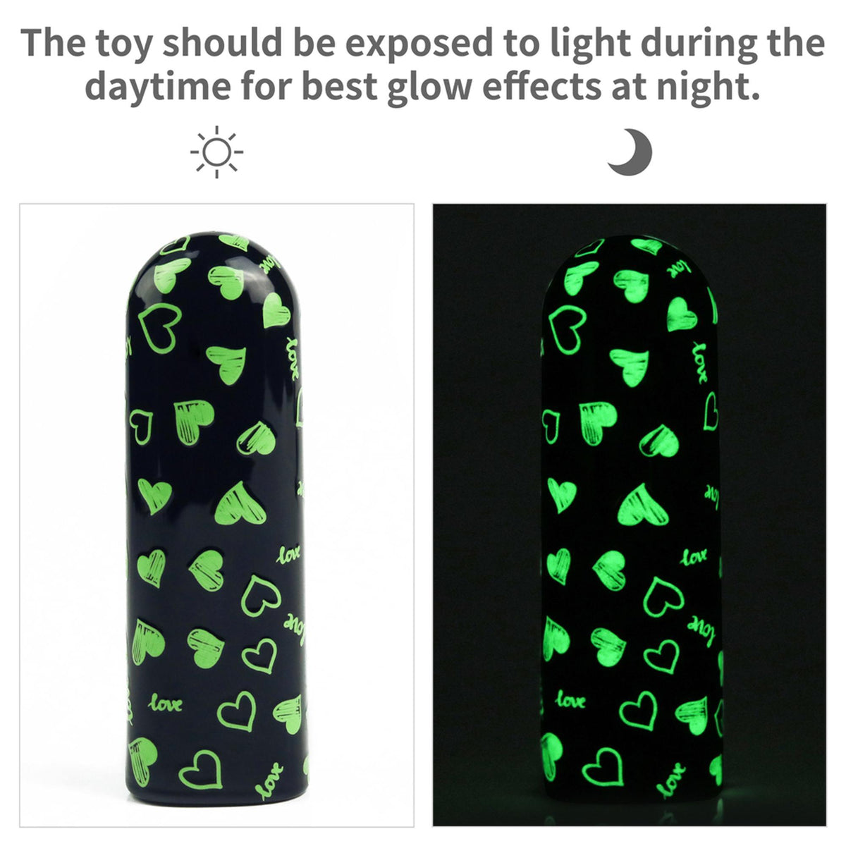 Mini vibromasseur Heart 8.5 cm – rechargeable, phosphorescent | Lovetoy