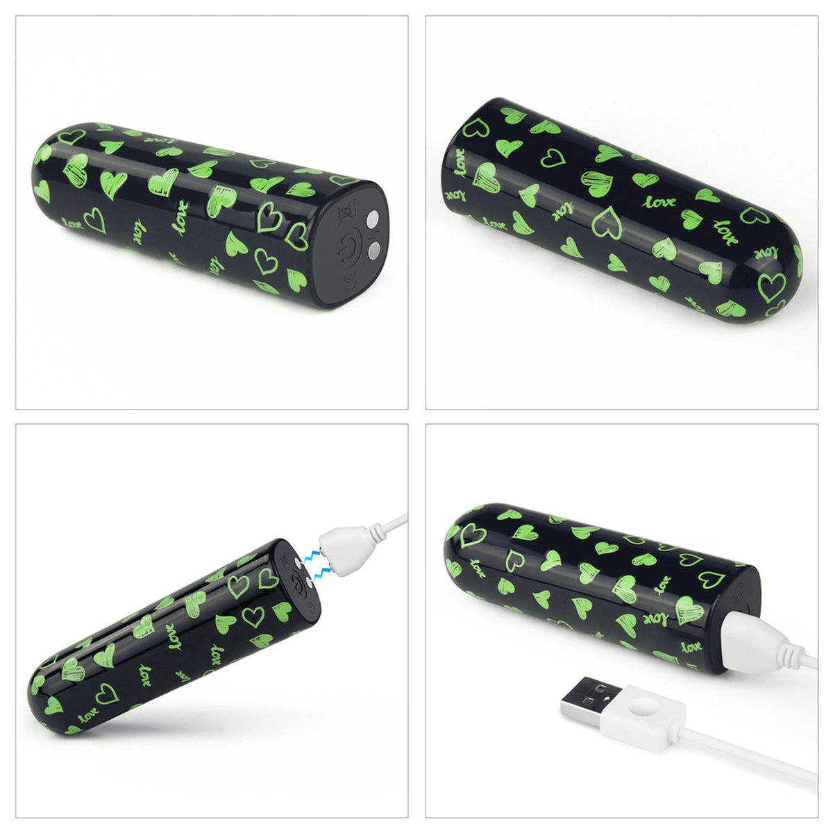 Mini vibromasseur Heart 8.5 cm – rechargeable, phosphorescent | Lovetoy