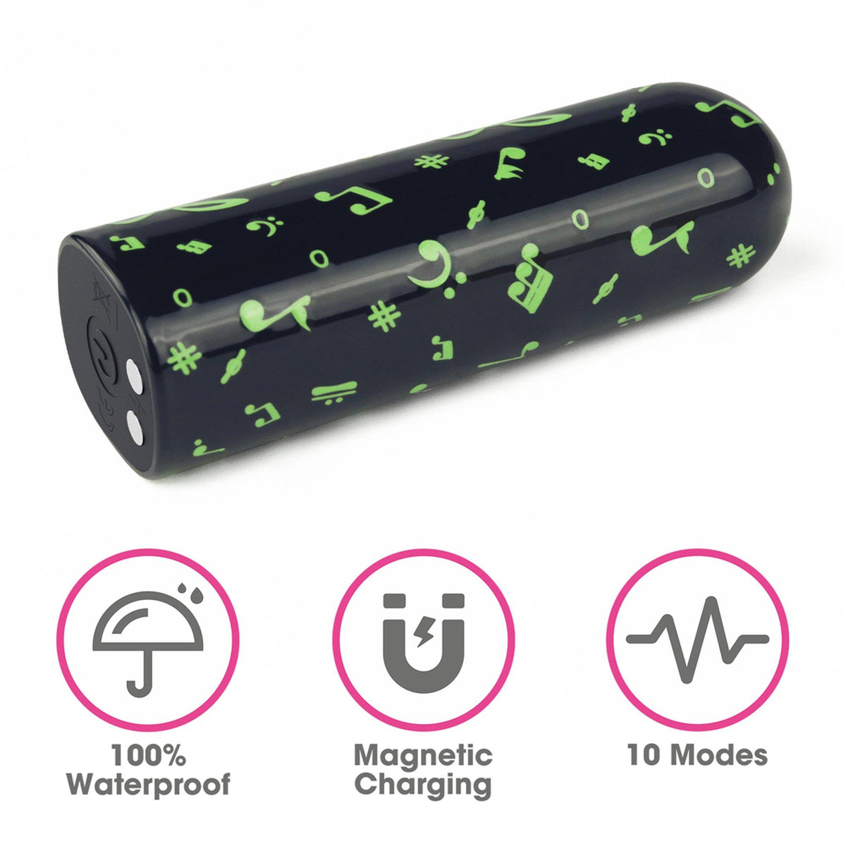 Mini vibrador Music 8.5 cm – recargable, fosforescente | Lovetoy
