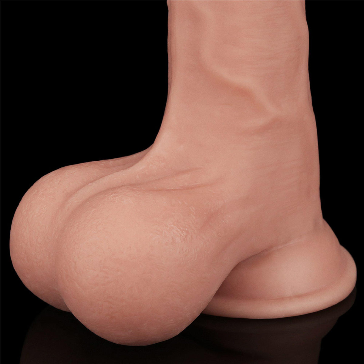Realistischer Dildo Layer Whole Testicle 24.5 cm – mit Saugnapf, vibrierend, hautfarben | Lovetoy