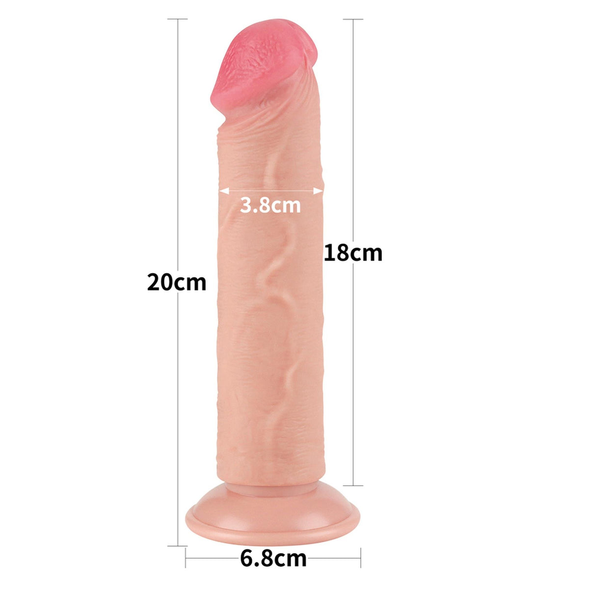 Gode réaliste Layer 20 cm – avec ventouse, double, nude 10-LV317206 | Lovetoy