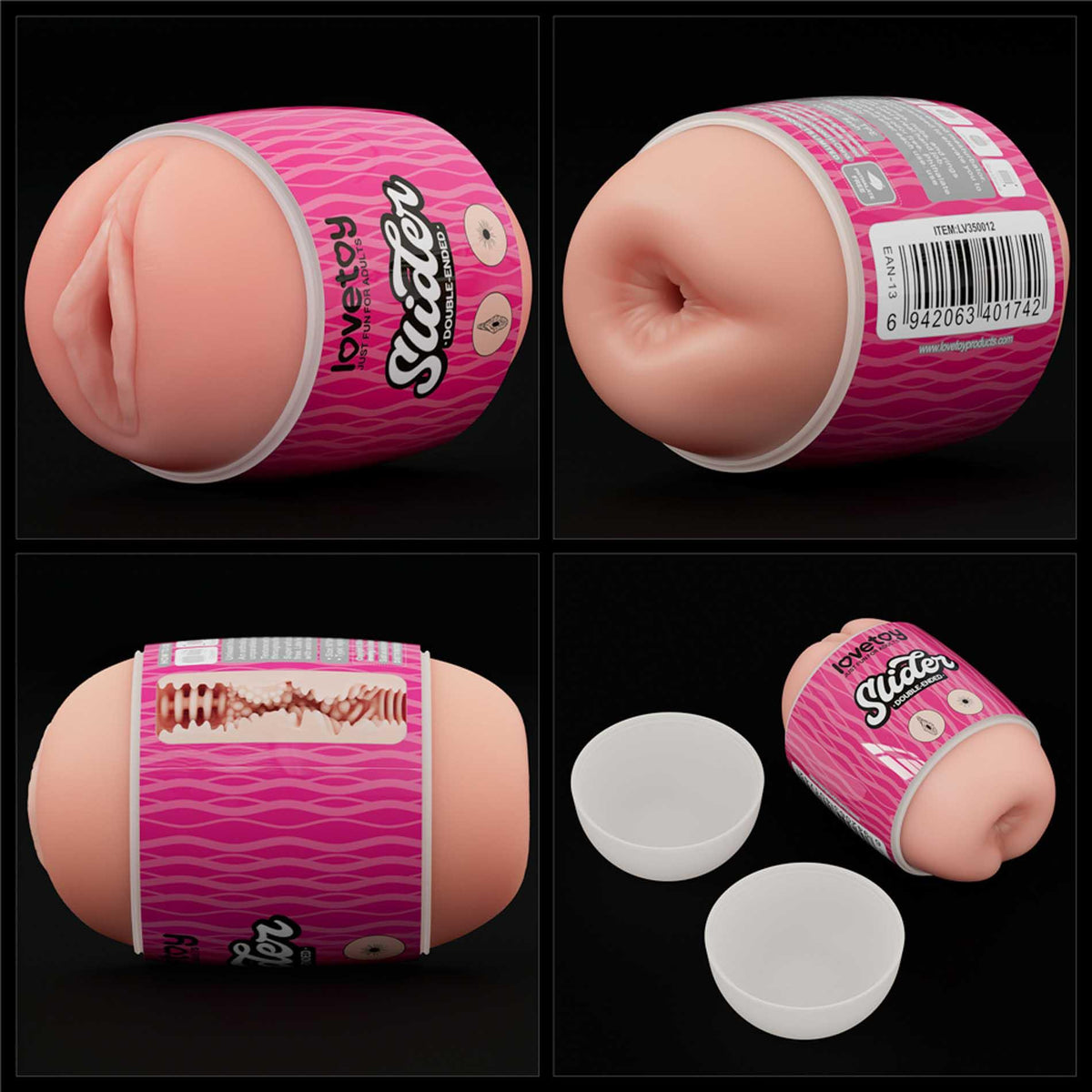 Masturbator Slider Ended 10.3 cm – vibrating, double, nude 10-LV350012 | Lovetoy