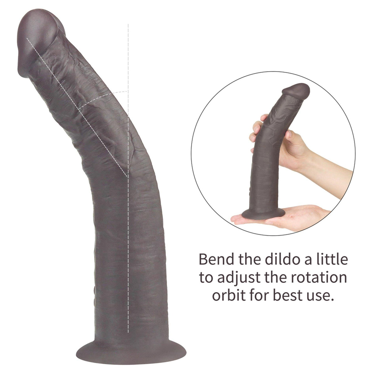 Consolador realista Platinum Rotator 10 funciones – con mando a distancia, recargable, negro 25.3 cm | Lovetoy