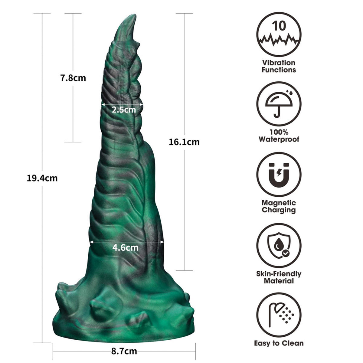 Dildo Savage Charm Claw 19 cm – con ventosa, vibrante, blu | Lovetoy