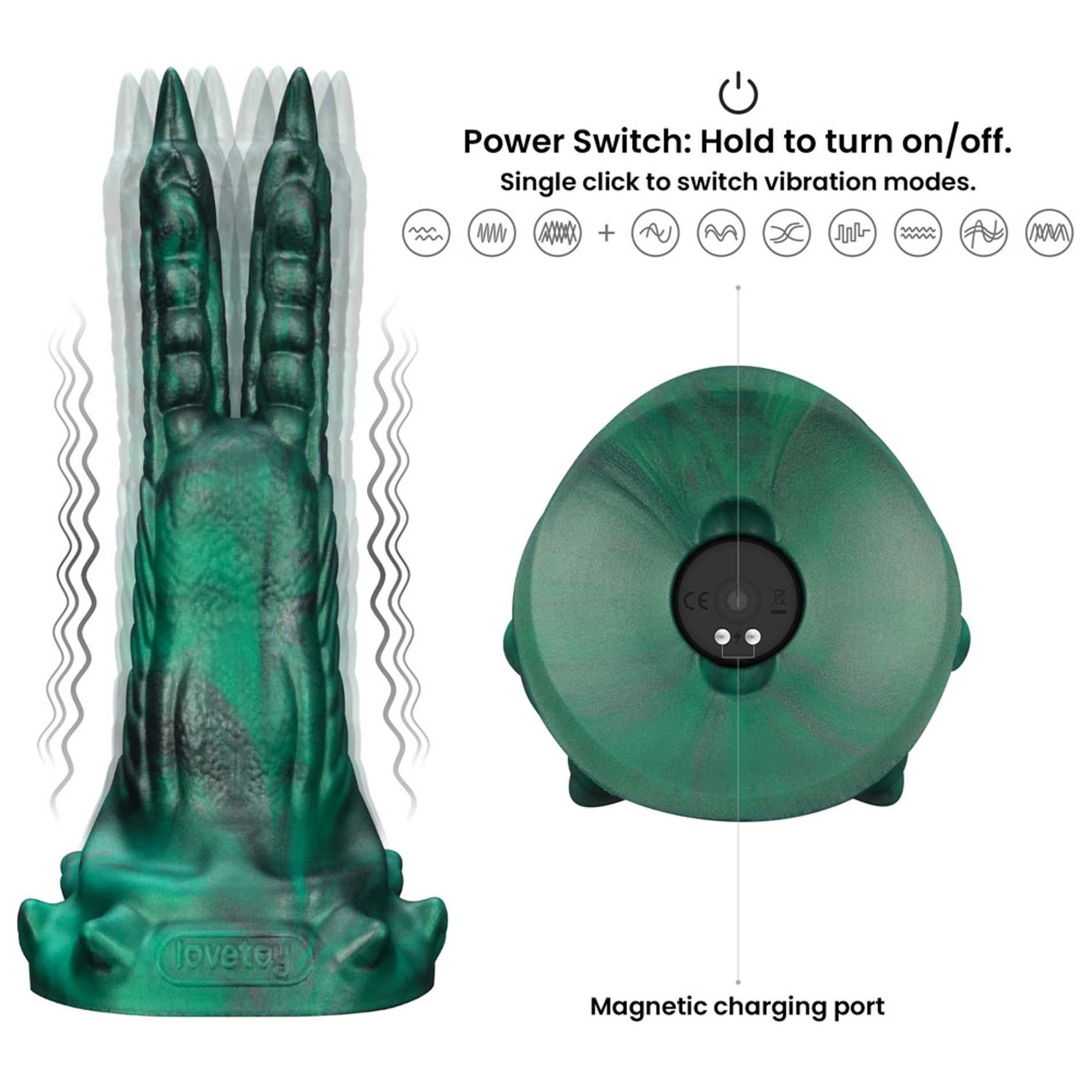 Dildo Vibrant en Silicone Double-Griffe Savage Charm