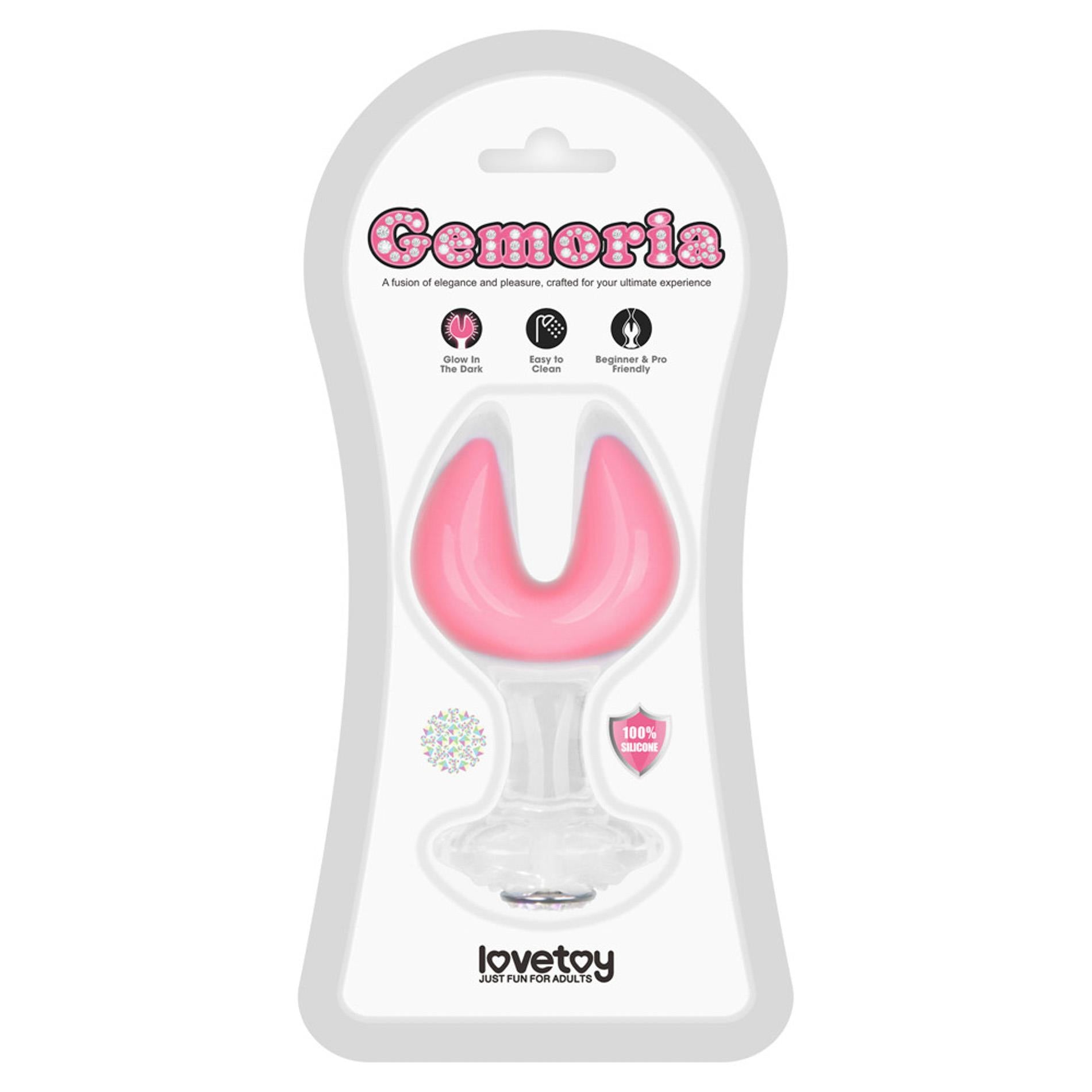 Gemoria Silicone Butt Plug - Dual Crescent (Glow-In-The-Dark)