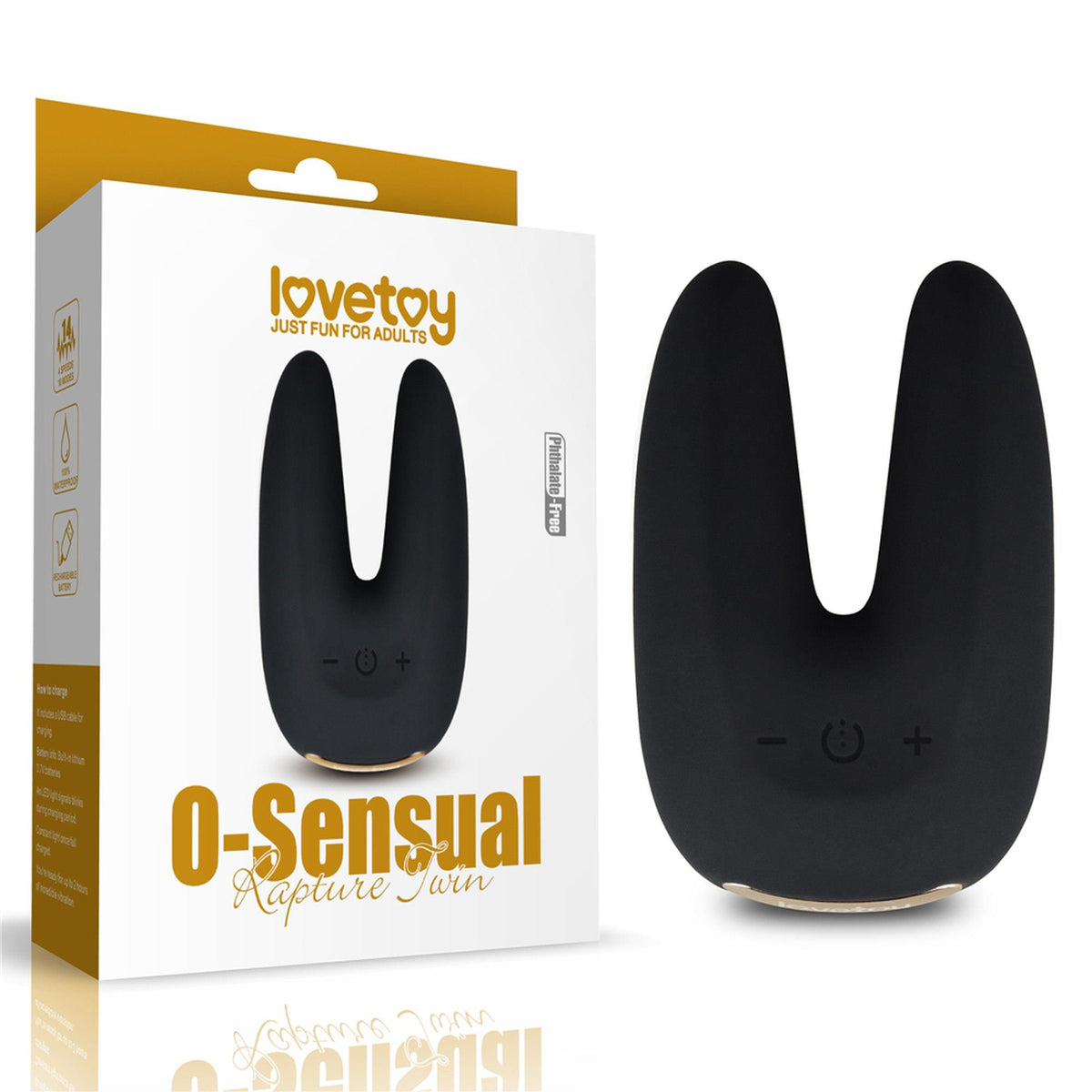 Stimolatore clitorideo Sensual Rapture 14 funzioni – ricaricabile, doppio, nero | Lovetoy