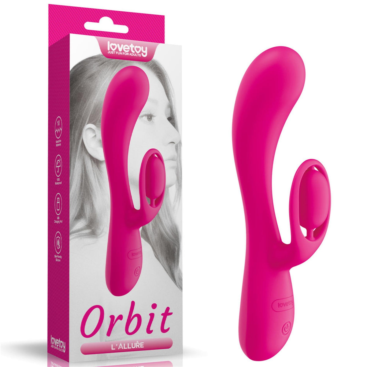 Rabbit vibrátor L'Allure Swirl 3 sebesség – újratölthető, piros | Lovetoy