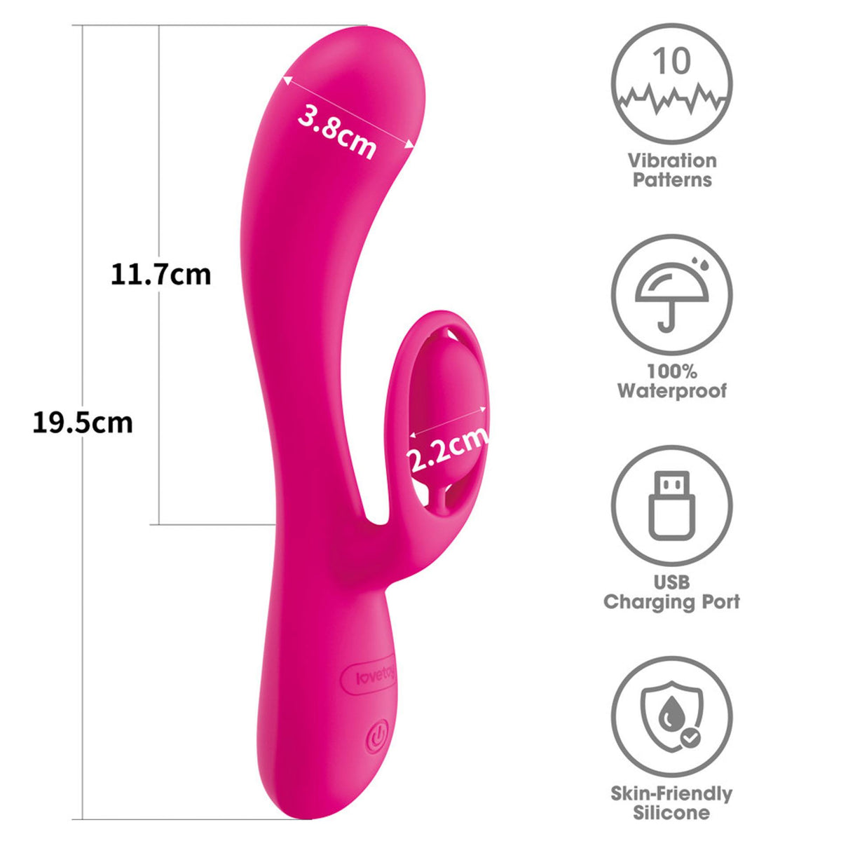 Rabbit vibrátor L'Allure Swirl 3 sebesség – újratölthető, piros | Lovetoy