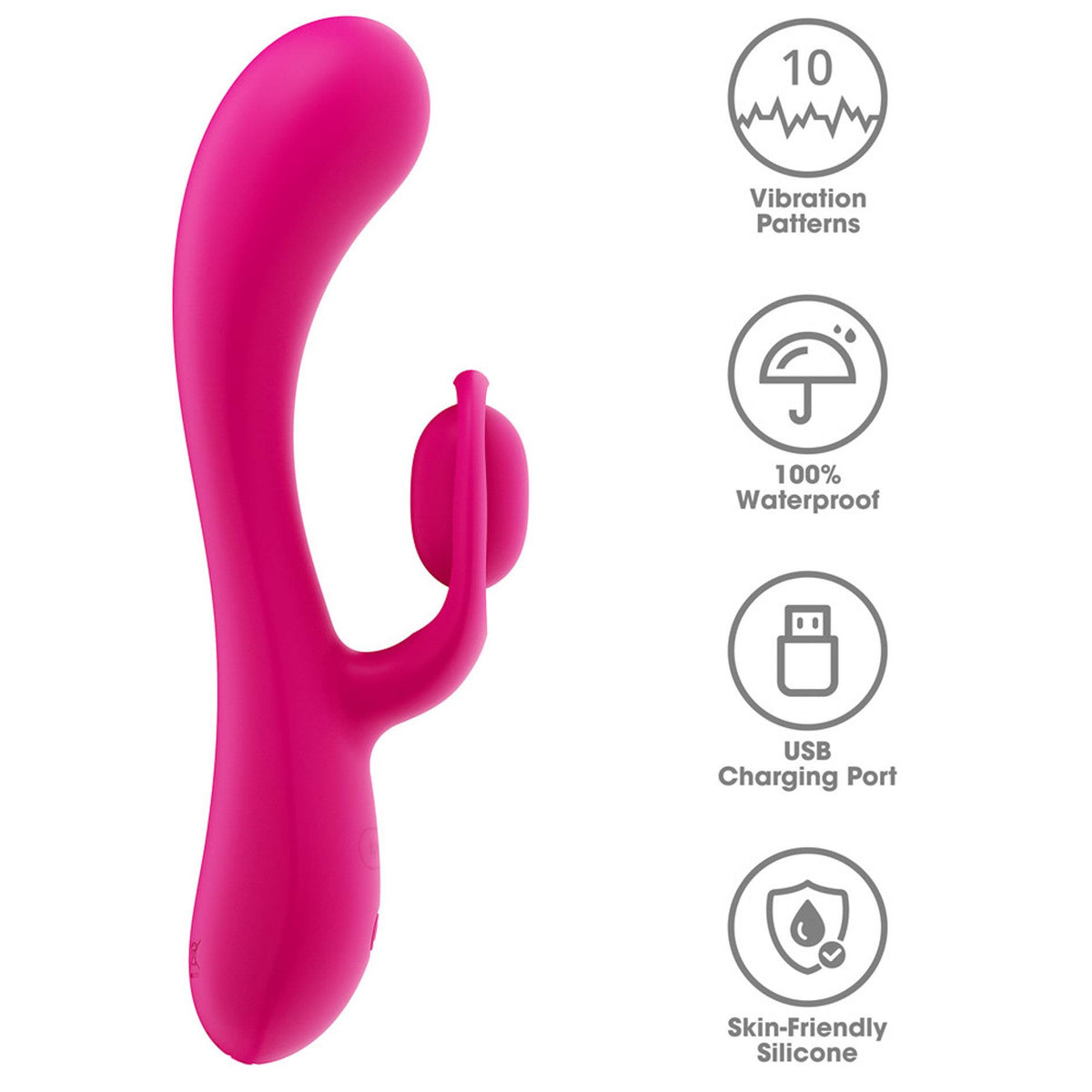 Rabbit vibrátor L'Allure Swirl 3 sebesség – újratölthető, piros | Lovetoy