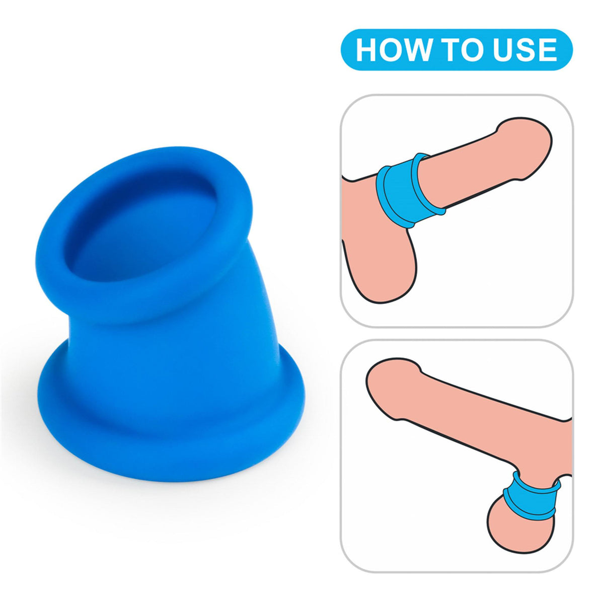Anneau pénien Pinnacle Pro Tapered Squeeze – vibrant, bleu | Lovetoy