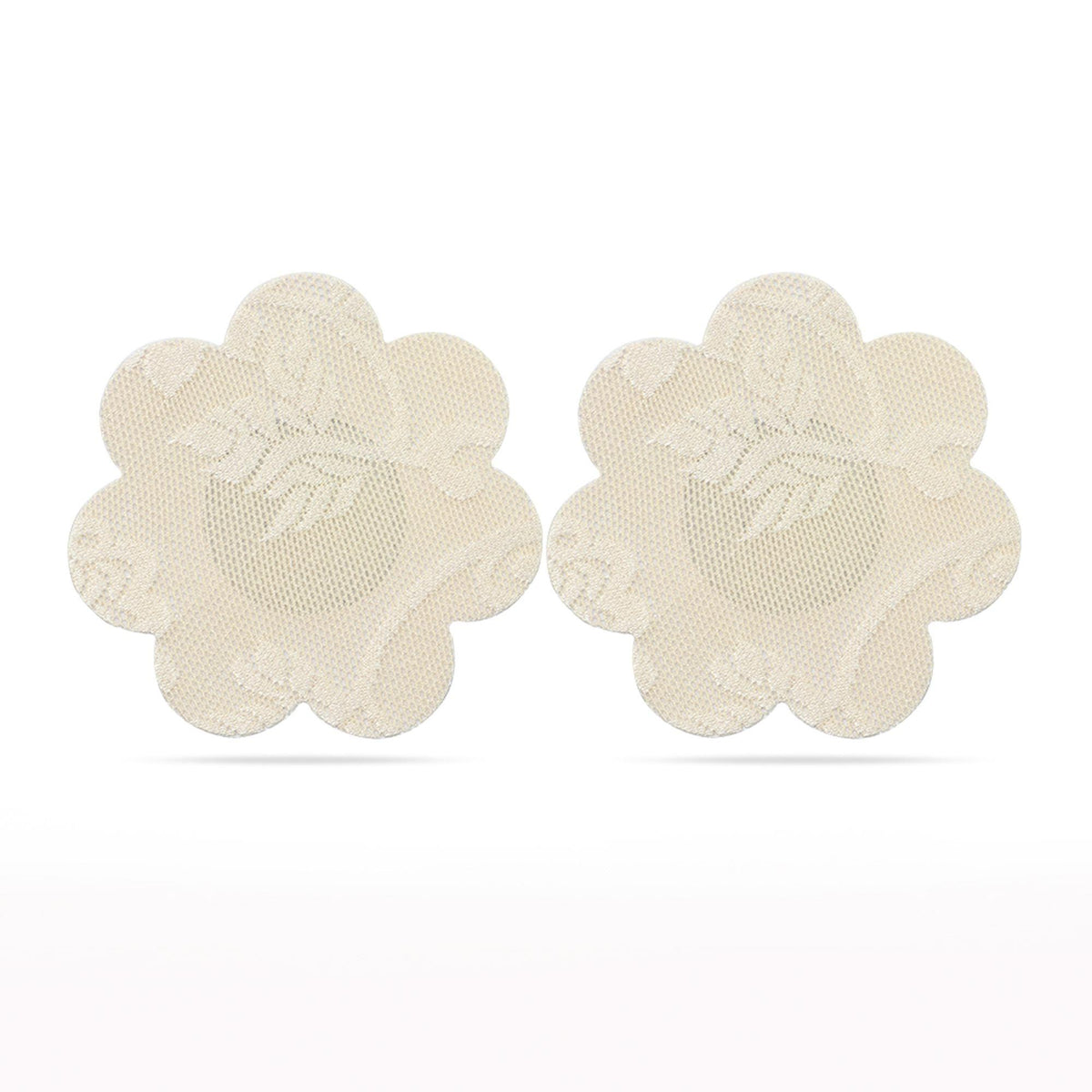 Peça fetish Heart and Flower Pasties 2 – vibratória, branca | Lovetoy