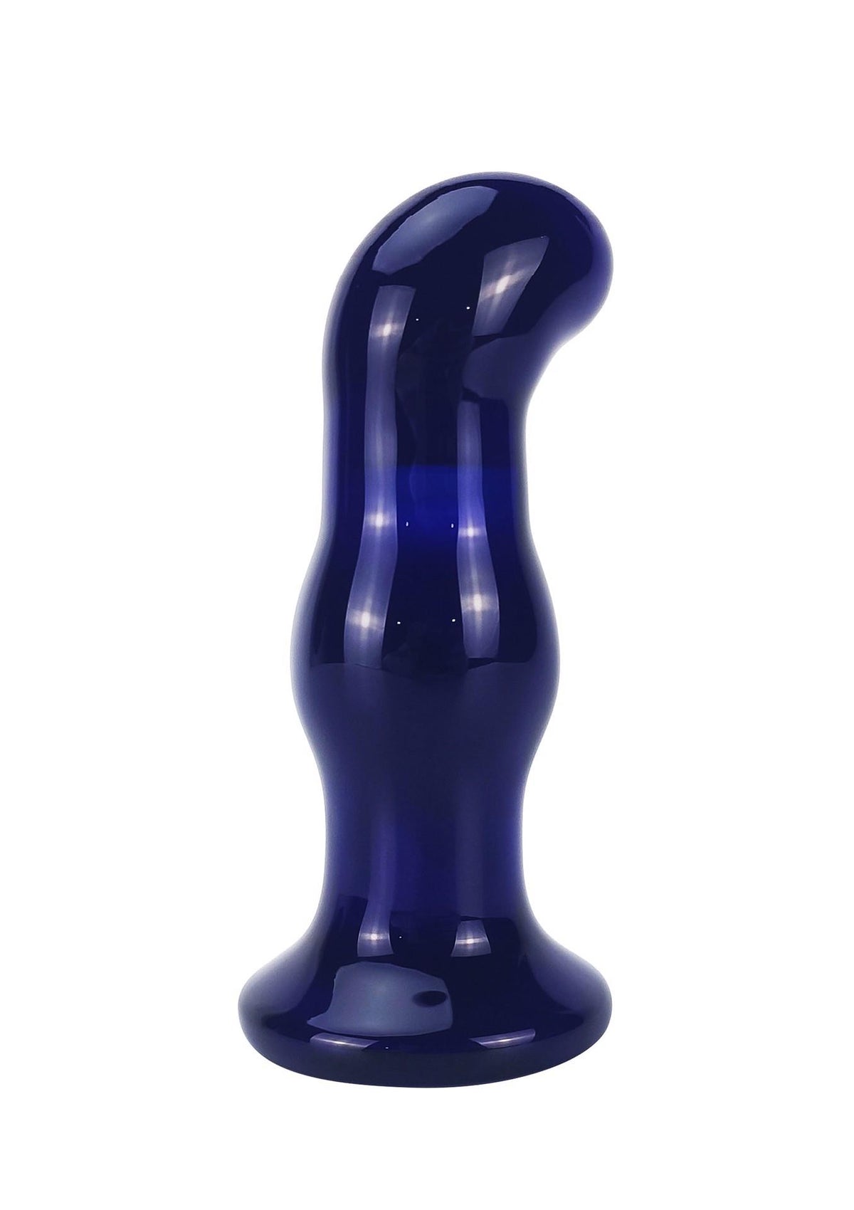 Plug anale Gleaming Buttplug – in vetro, vibrante, blu | ToyJoy