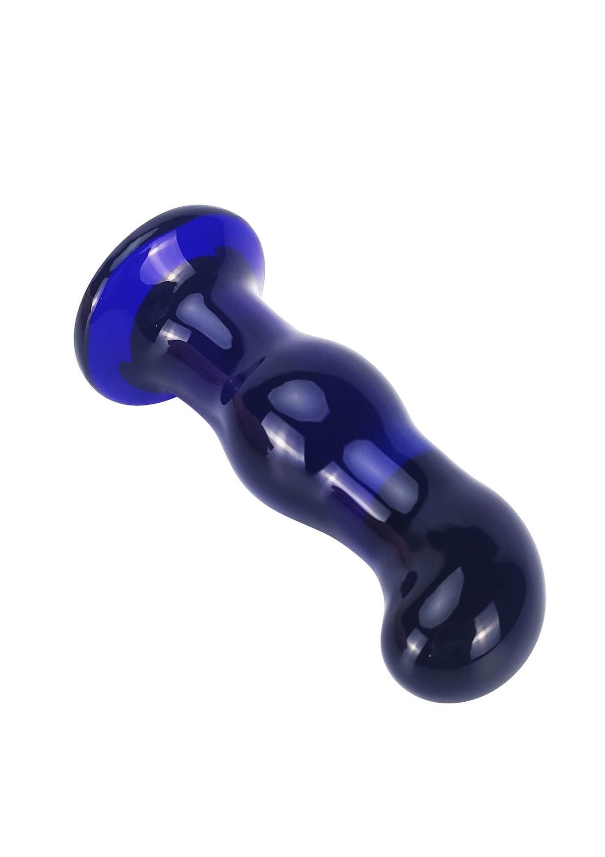 Plug anale Gleaming Buttplug – in vetro, vibrante, blu | ToyJoy