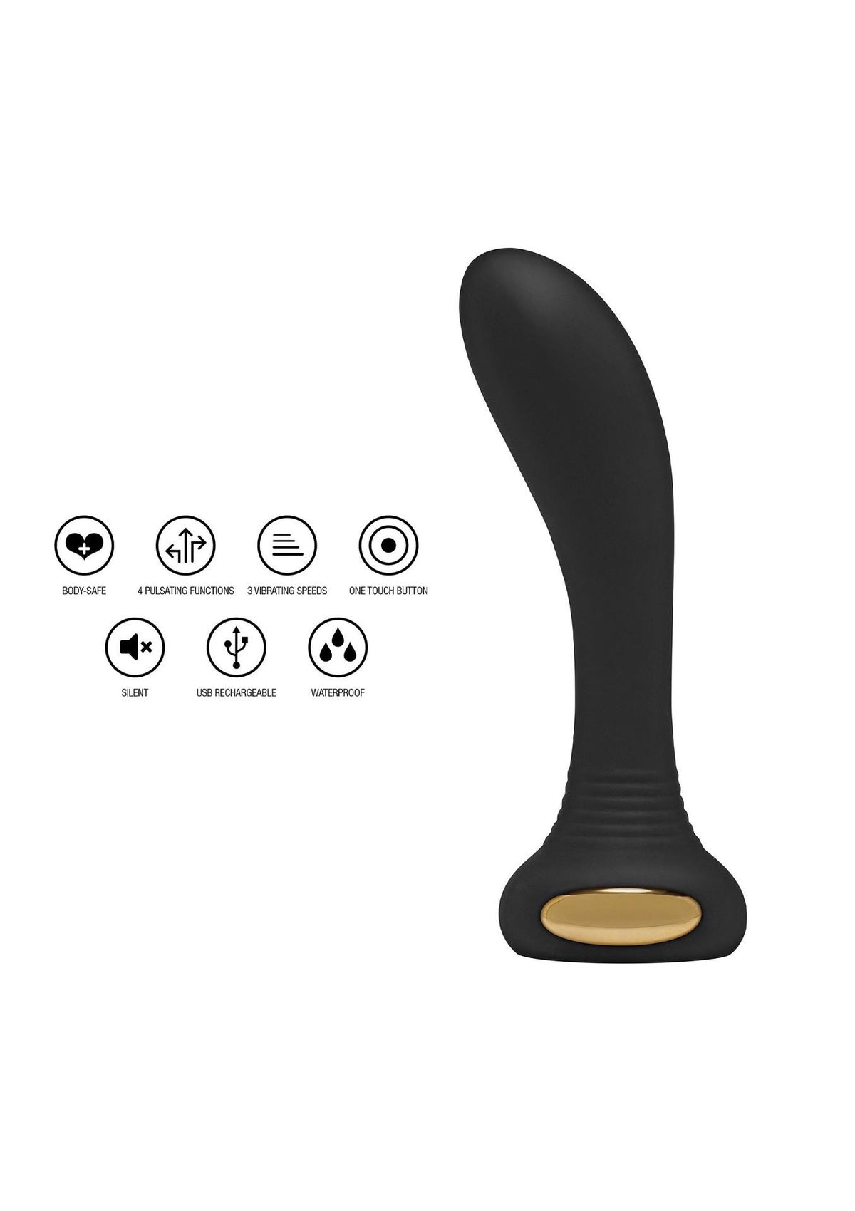 Vibratore classico Zare – ricaricabile, nero | ToyJoy