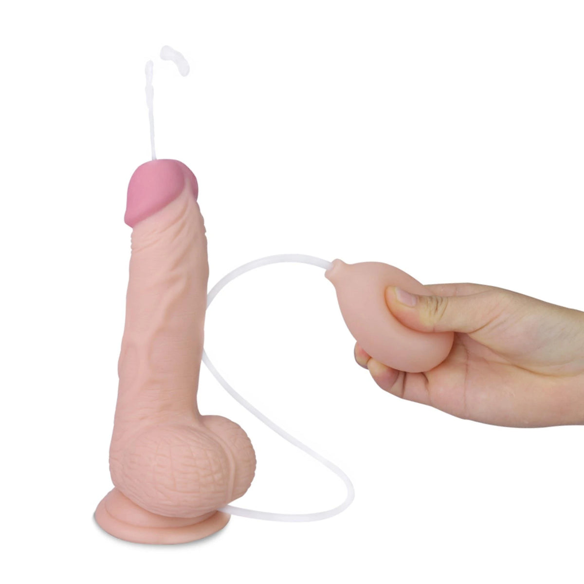 Gode réaliste 8″ Ejaculation 20.3 cm – avec ventouse, vibrant, nude | Lovetoy