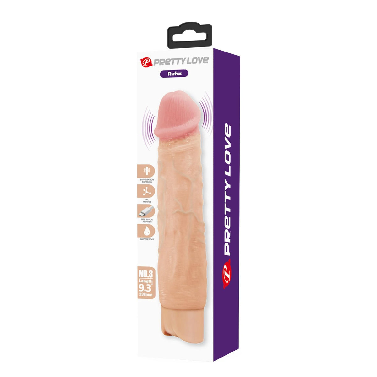 Vibratore realistico Rufus 10 funzioni – ricaricabile | Pretty Love