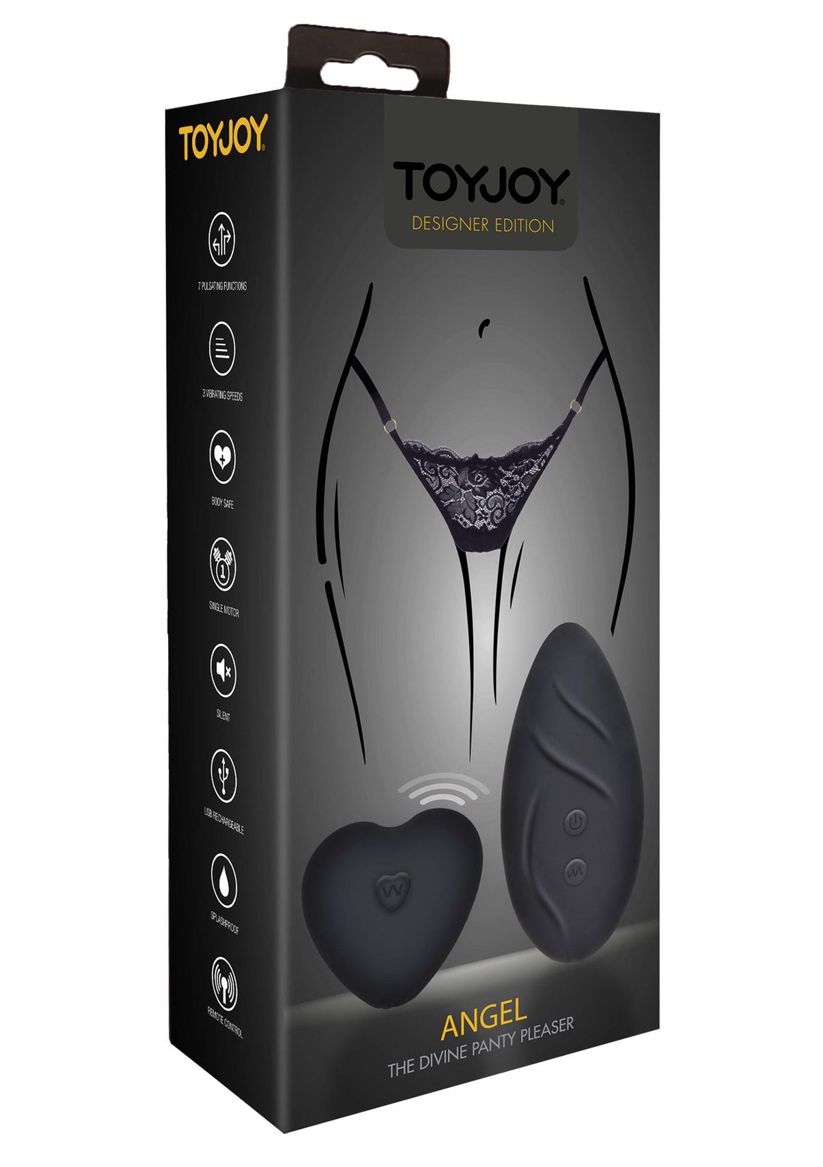 Stimulateur clitoridien Angel 4 fonctions – avec télécommande, rechargeable, noir | ToyJoy