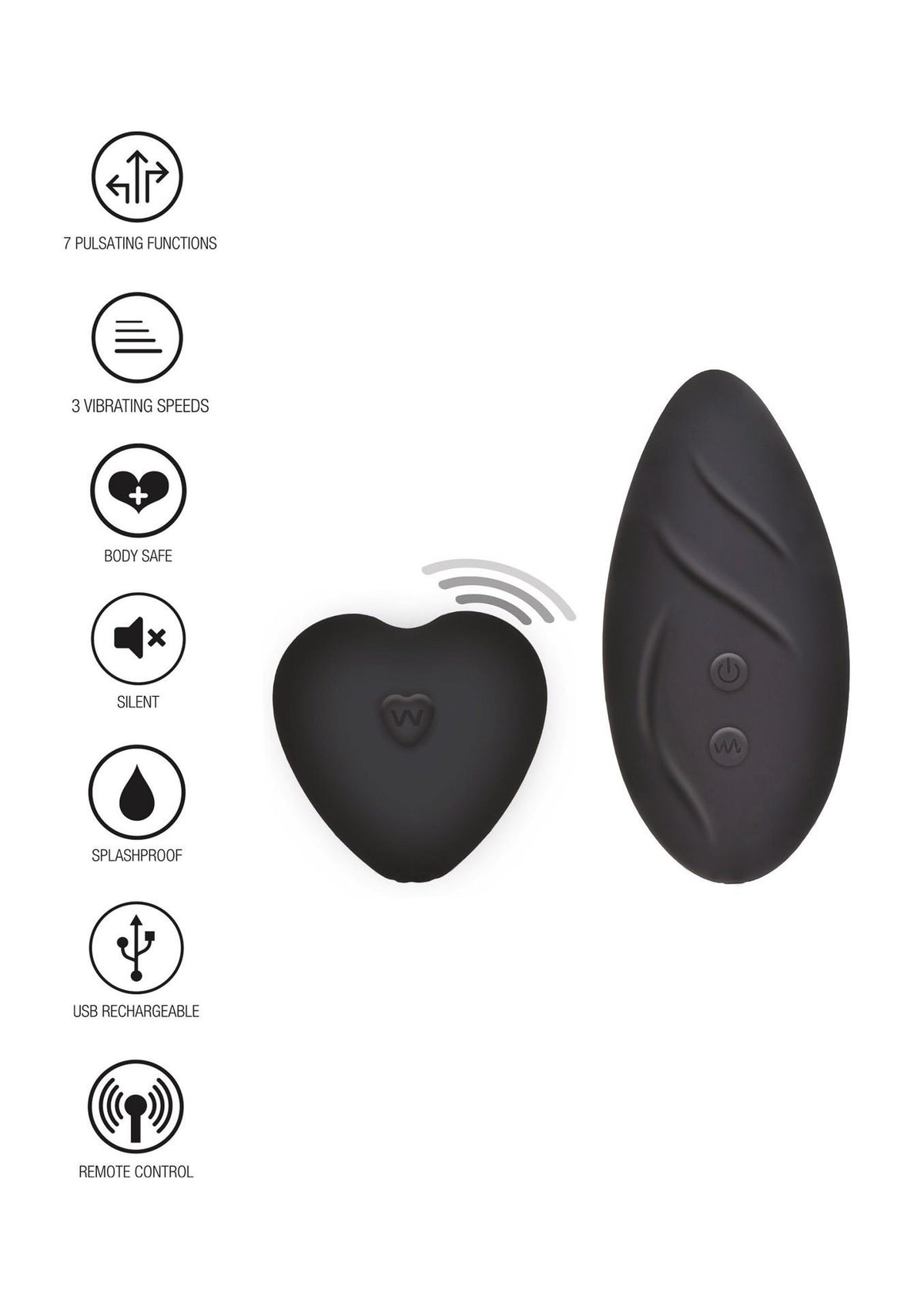 Stimulateur clitoridien Angel 4 fonctions – avec télécommande, rechargeable, noir | ToyJoy