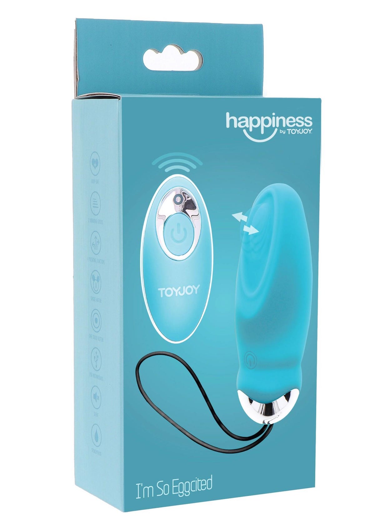 Ovetto vibrante I'm so Eggcited 7 funzioni – con telecomando, ricaricabile, blu | ToyJoy