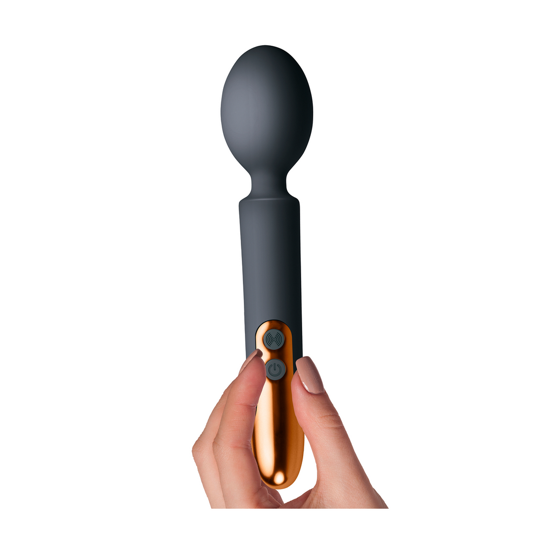 Masajeador wand Oriel 22.9 cm – recargable, negro | Rocks-Off