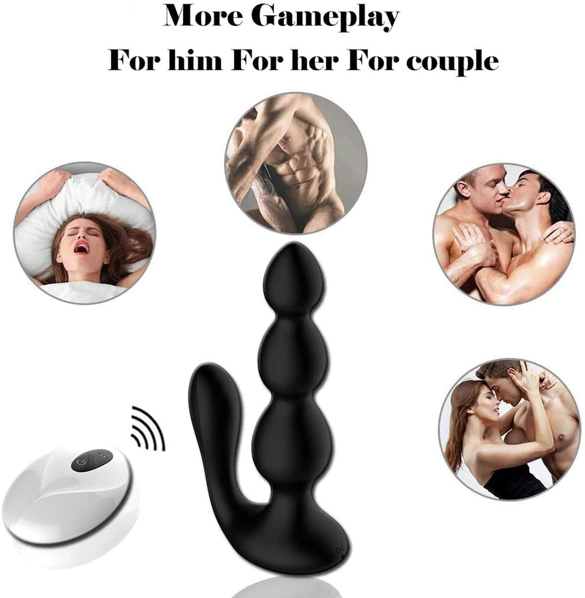 Plug anal RemoteSilicone AnalBeads – vibratório, com controlo remoto, preto | Favorites
