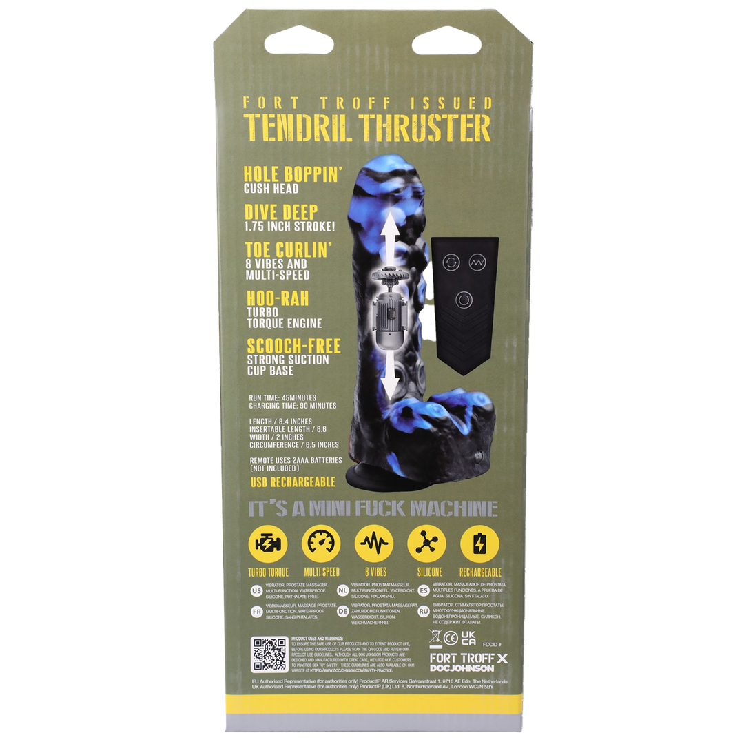Máquina de sexo Tendril Thruster Fuck 8 funciones – con mando a distancia, negra 5.1 cm | Doc Johnson