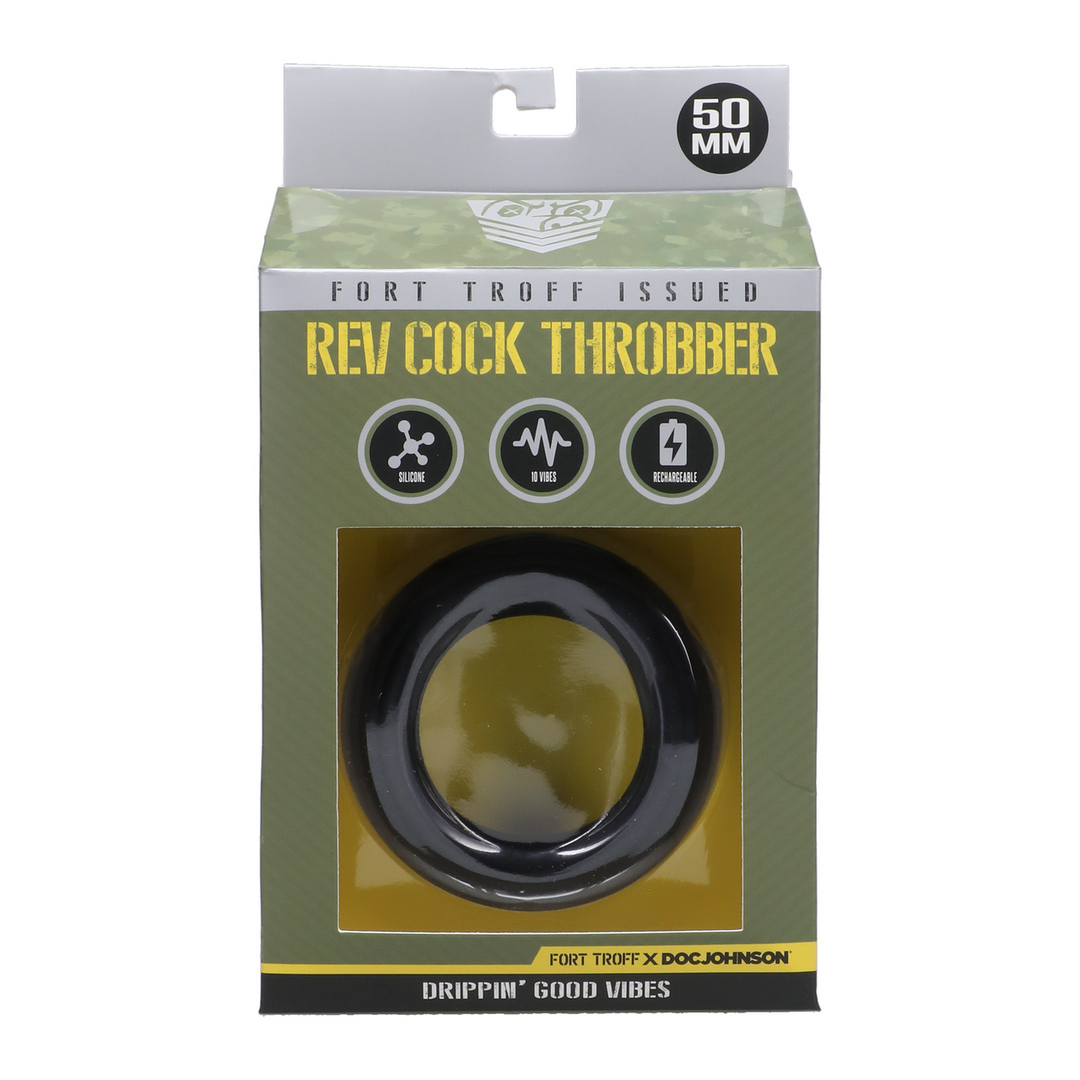 Rev Cock Throbber - Anneau pénien vibrant - Large - Noir