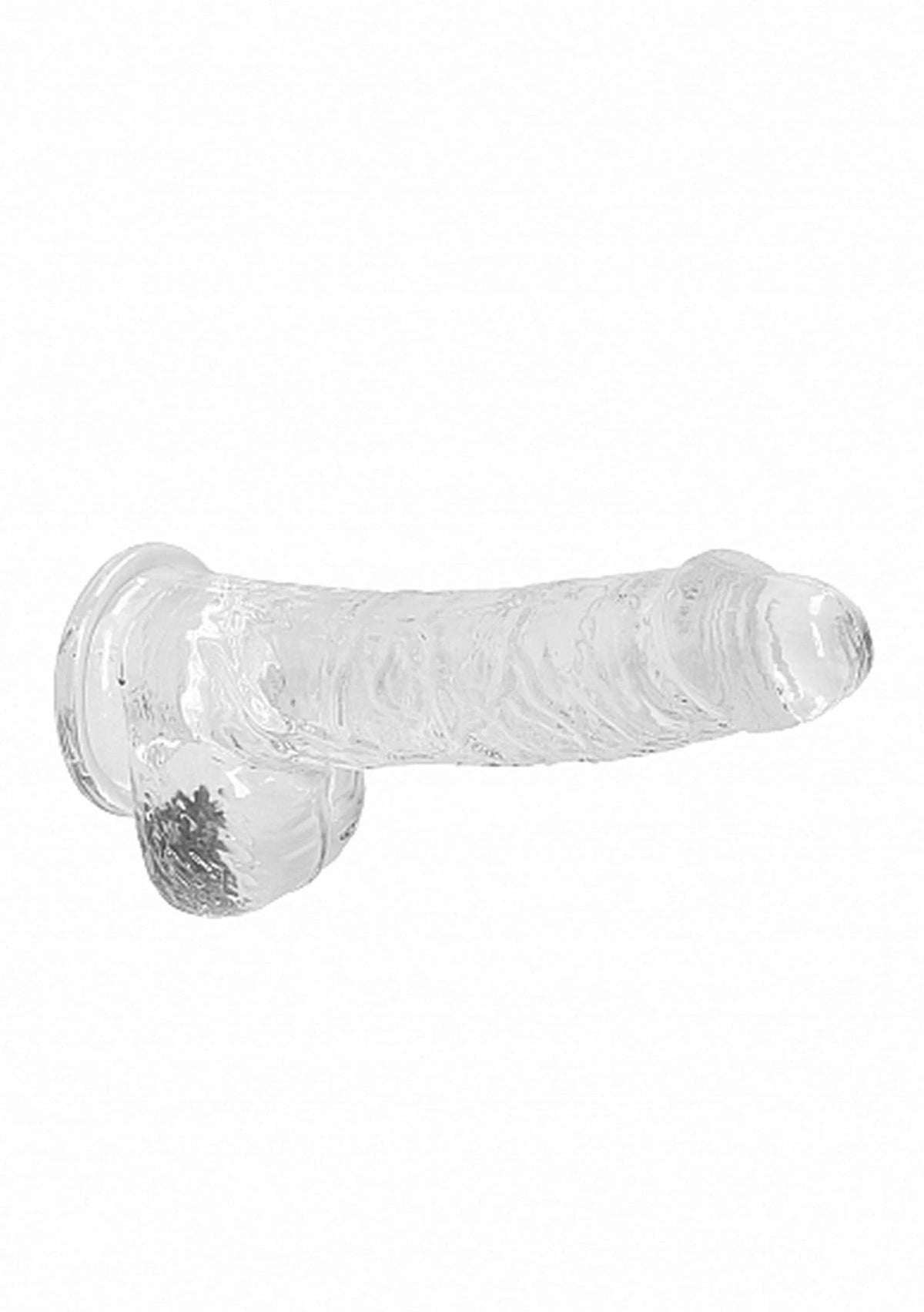 Gode réaliste 6″ 17 cm – avec ventouse, transparent | RealRock